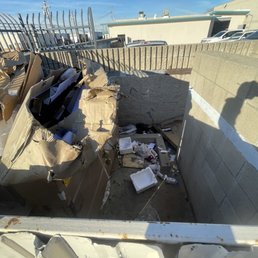 Trash bin full for 4 weeks, no more room to put away trash. Trash bin full for 4 weeks, no more room to put away trash.