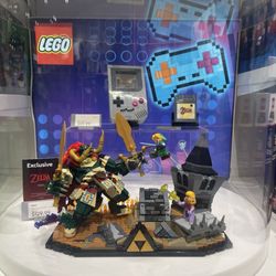 Lego - The Legend of Zelda: Ocarina of Time - Final Battle and Game Boy LEGO sets on display