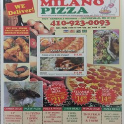 Milano Pizza - Menu Front