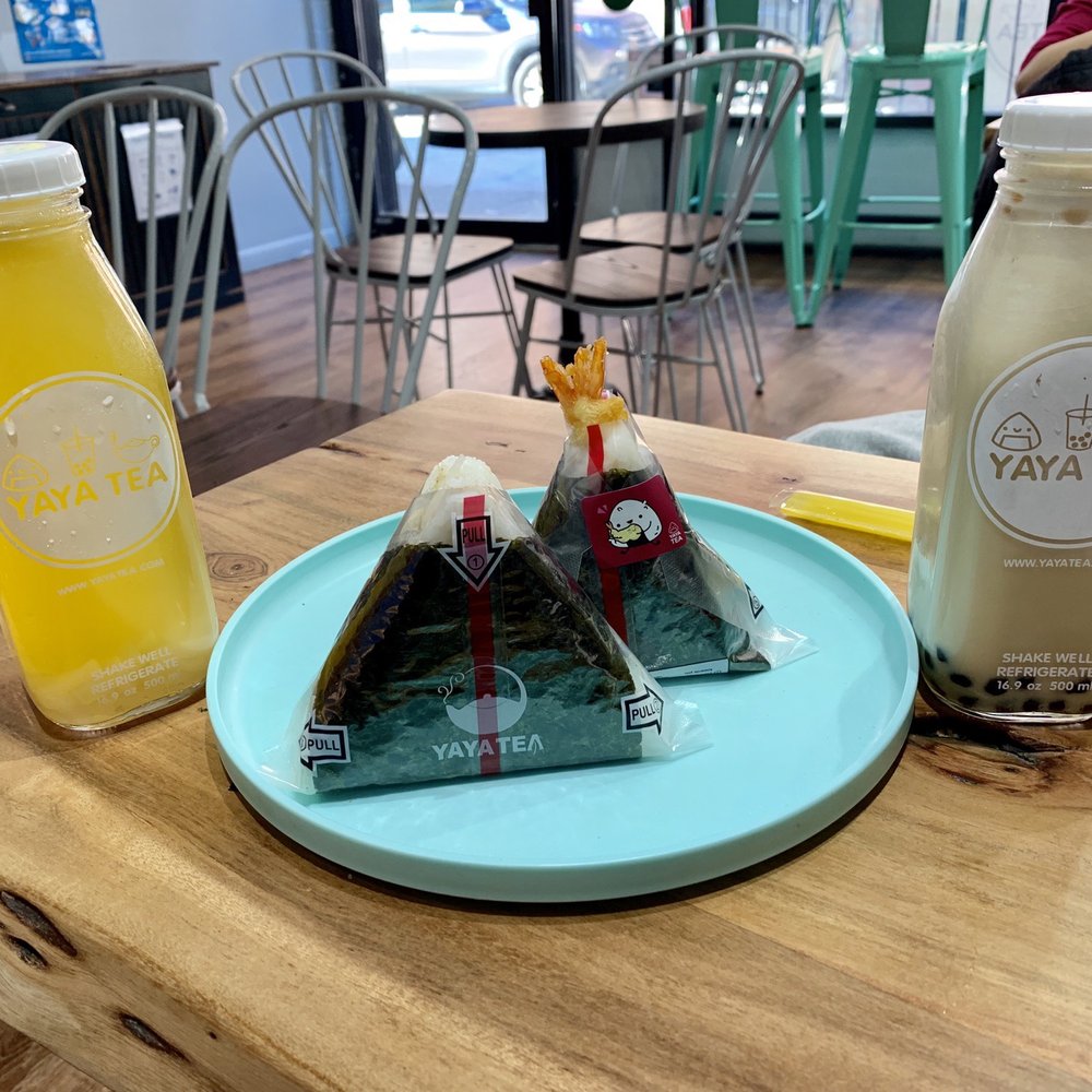 Yaya Tea - Elmhurst - Boyfriend with Lychee Jelly and Jasmine Milk Tea with Boba, and some Takoyaki and Shrimo Tempura Onigiri - Japanese Near Me - Elmhurst, New York Yaya Tea - Elmhurst - Boyfriend with Lychee Jelly and Jasmine Milk Tea with Boba, and some Takoyaki and Shrimo Tempura Onigiri - Japanese Near Me - Elmhurst, New York