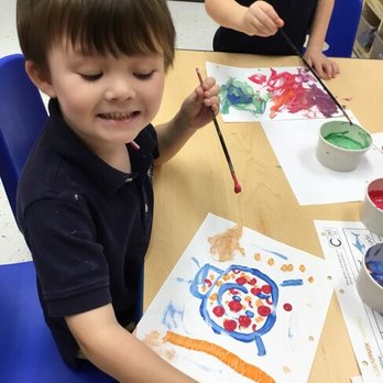 INIC Preschool - Painting in class - Preschools Near Me - Austin, Texas