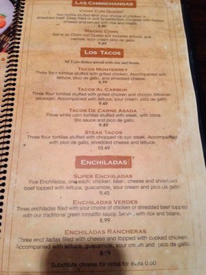 Menu photo 8 El Tequila Mexican Restaurant Tulsa, OK