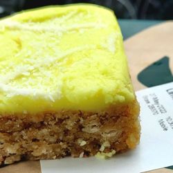 Starbucks - Lime frosted Coconut bar. Really good but pricey for size.