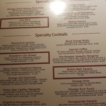 Oswego Grill - HH cocktail menu (sorry for the glare) - Steakhouses Near Me - Clackamas, Oregon Oswego Grill - HH cocktail menu (sorry for the glare) - Steakhouses Near Me - Clackamas, Oregon