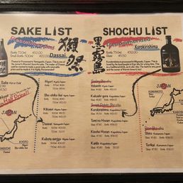 Sake Menu Sake Menu