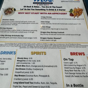 Mo's Seafood & Chowder - Menu - Seafood Near Me - Cannon Beach, Oregon Mo's Seafood & Chowder - Menu - Seafood Near Me - Cannon Beach, Oregon