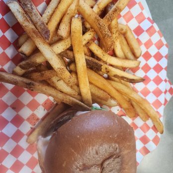 Wing It - Burger with Cajun fries - Sandwiches Near Me - Oakdale, California Wing It - Burger with Cajun fries - Sandwiches Near Me - Oakdale, California