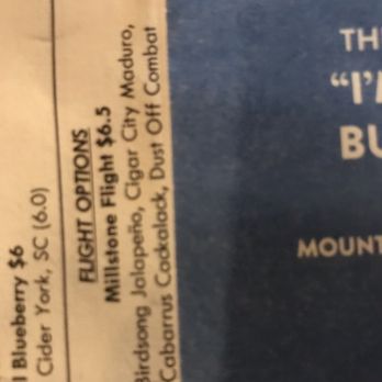Millstone Pizza Tap House - Flight selections that I ordered. - Pizza Near Me - Rock Hill, South Carolina