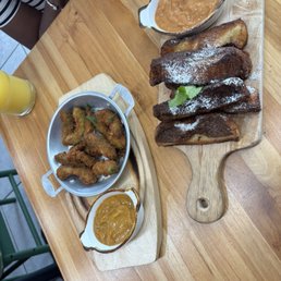 Fried Avocado  French Toast Sticks w/ Thai iced tea icing