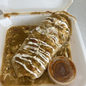 Tacos Los Huevones - Smothered Chorizo Breakfast Burrito - Food Trucks Near Me - Parker, Colorado