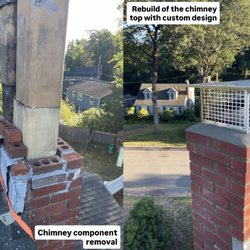 Chimney Goat - Chimney top rebuild with a custom design. We safely removed damaged components and rebuilt the top section for improved stability, safety, a