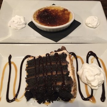 Back Room Steakhouse - Creme Brûlée an Peanut Butter Chocolate Cake - Steakhouses Near Me - Apopka, Florida Back Room Steakhouse - Creme Brûlée an Peanut Butter Chocolate Cake - Steakhouses Near Me - Apopka, Florida