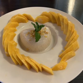 Coconut Bay - Mango and sticky rice. Mango was sweet but the sticky rice had hints of fish sauce. - Thai Near Me - Burlingame, California Coconut Bay - Mango and sticky rice. Mango was sweet but the sticky rice had hints of fish sauce. - Thai Near Me - Burlingame, California