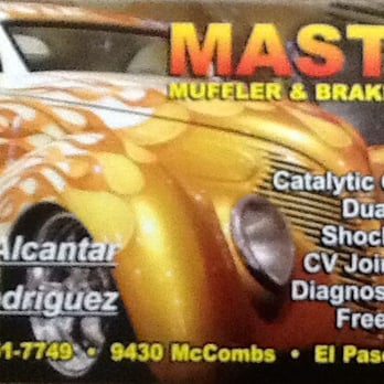Master Muffler & Brake Service - Business card. - Auto Repair Near Me - El Paso, Texas Master Muffler & Brake Service - Business card. - Auto Repair Near Me - El Paso, Texas