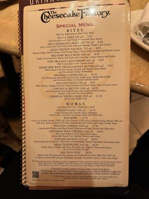 Menu photo 5 The Cheesecake Factory Canoga Park, CA Menu photo 5 The Cheesecake Factory Canoga Park, CA