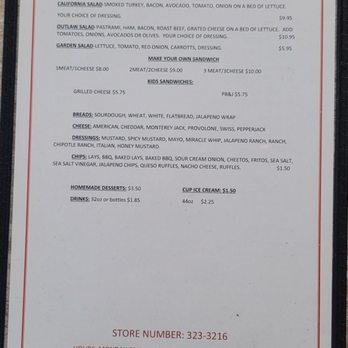 Gageby Store - Menu - Sandwiches Near Me - Canadian, Texas