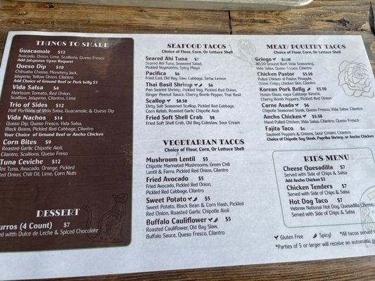 Menu photo 2 Vida Taco Bar Severna Park Severna Park, MD Menu photo 2 Vida Taco Bar Severna Park Severna Park, MD
