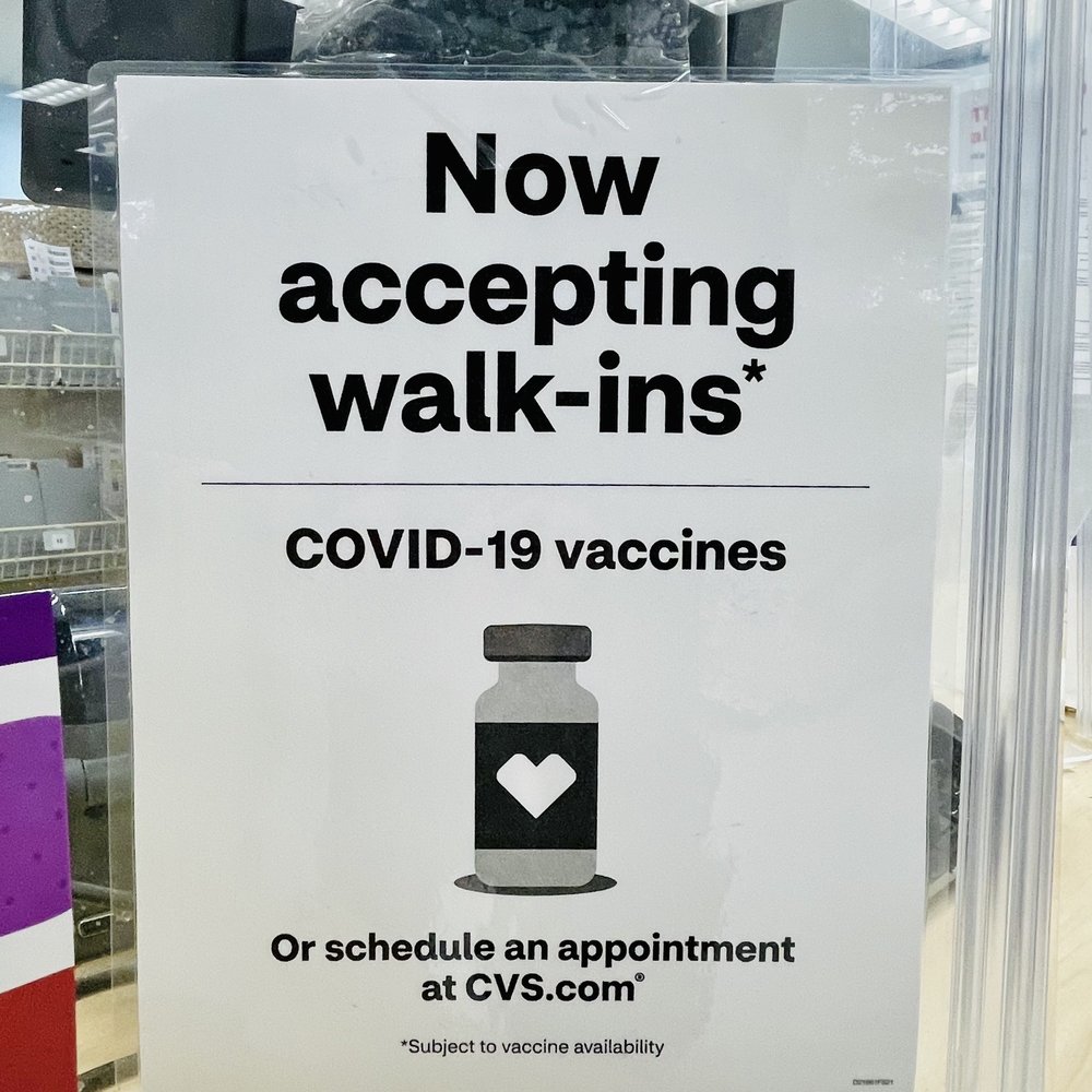 CVS Pharmacy - a sign that reads now accepting walking - ins - Drugstores Near Me - POUGHKEEPSIE, New York