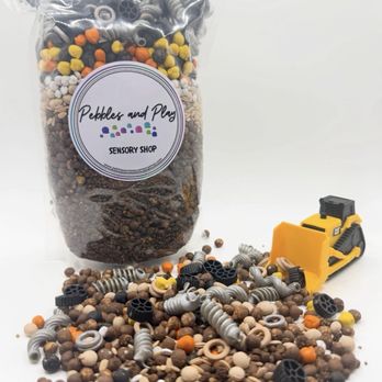 Pebbles And Play - Sensory bin filler (construction edition) - Toy Stores Near Me Pebbles And Play - Sensory bin filler (construction edition) - Toy Stores Near Me
