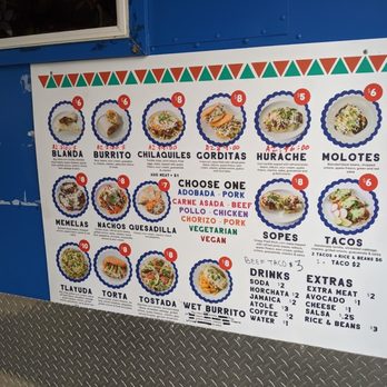 El Buen Sabor - The menu is super helpful with pictures for unfamiliar items - Food Trucks Near Me - Eugene, Oregon