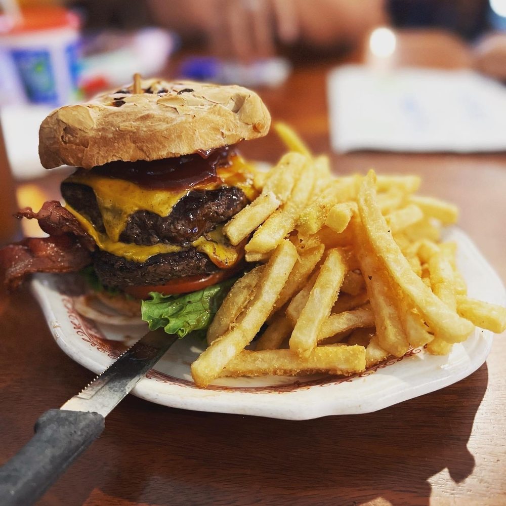 TJ's Roadhouse - a cheeseburger and fries - American Near Me - Colfax, California