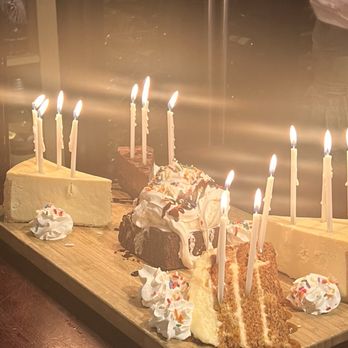 CJ's American Grill - Birthday dessert board filled with scrumptious after dinner treats! - American Near Me - Mattituck, New York CJ's American Grill - Birthday dessert board filled with scrumptious after dinner treats! - American Near Me - Mattituck, New York