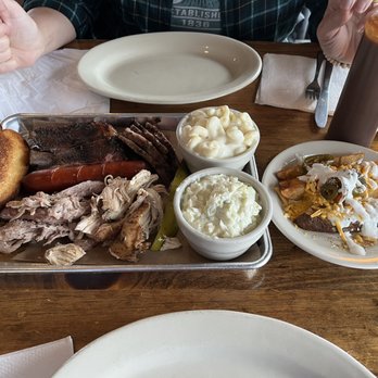B & C Barbeque - Sample platter. A lot of food. Everything was fantastic - Barbeque Near Me - Wichita, Kansas