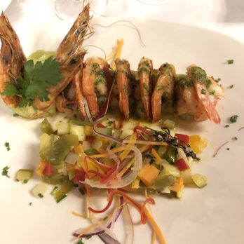 Grand Bahia Principe - Grilled shrimp over a cilantro sauce @  Frutos de Mar restaurant. - Hotels Near Me - Cancún, ROO