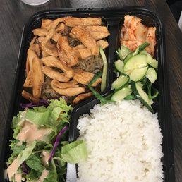 a meal in a plastic container a meal in a plastic container