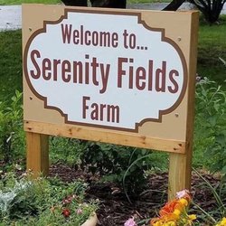 Serenity Fields Farm - Welcome sign at the farm