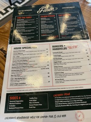 Menu photo 1 The Filson Queen City Kitchen and Bar Cincinnati, OH Menu photo 1 The Filson Queen City Kitchen and Bar Cincinnati, OH