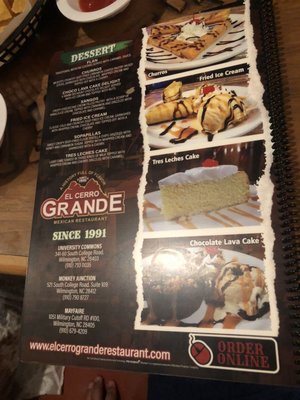 Menu photo 3 El Cerro Grande Mexican Restaurant Wilmington, NC