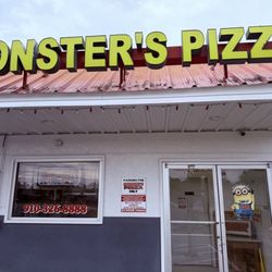 Monster's Pizza - Front entrance and signage.