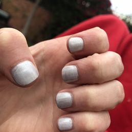 One day after manicure - you can see the first and second coats of polish One day after manicure - you can see the first and second coats of polish