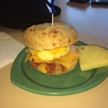 Kalia Cafe - Big beach bfast sandwich  on coconut bagel - Coffee & Tea Near Me - Kihei, Hawaii