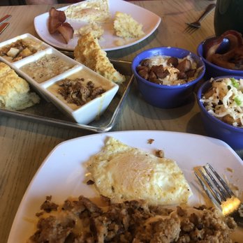 Biscuit Head - Gravy flight, grits and Gouda potatoes - Breakfast & Brunch Near Me - Asheville, North Carolina