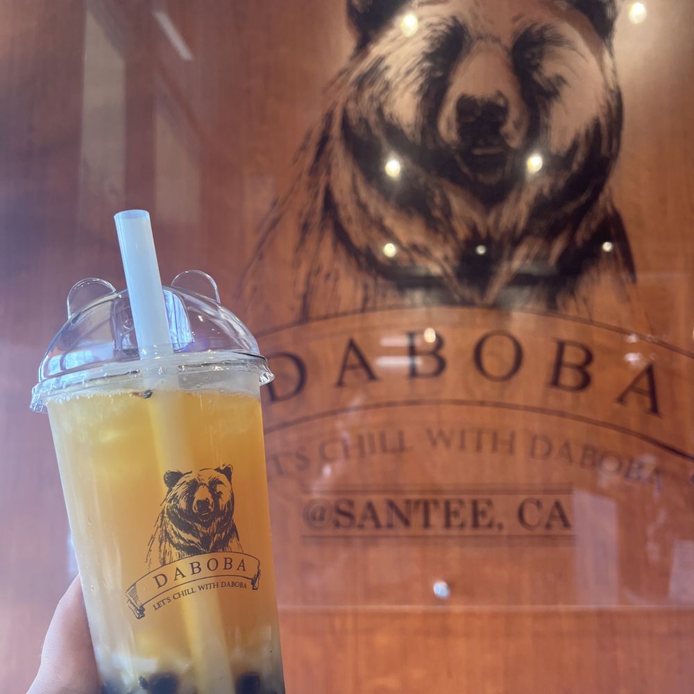 Daboba - Large Passion Fruit Green Tea (incl. coconut jelly and boba) - Bubble Tea Near Me - Santee, California