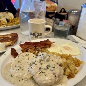 Silver Grill Cafe - Country Breakfast with cinnamon roll toast - Breakfast & Brunch Near Me - Fort Collins, Colorado