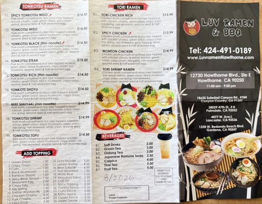 Menu photo 2 Luv Ramen & BBQ Hawthorne, CA Menu photo 2 Luv Ramen & BBQ Hawthorne, CA