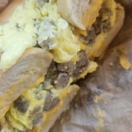 Sausage & cheese. No egg. Complicated order apparently Sausage & cheese. No egg. Complicated order apparently