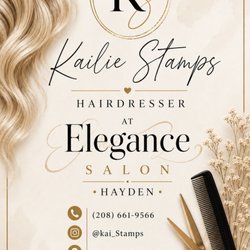 Elegance - If you're wanting to get your makeup and hair done for a wedding -holiday party or Halloween please contact Kailie she is phenomenal!