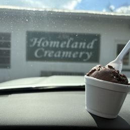 Single scoop of the cow pie ice cream in a cup from the warmth of my vehicle. Single scoop of the cow pie ice cream in a cup from the warmth of my vehicle.