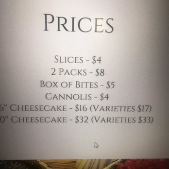 Grand Rapids Cheesecake Company - Posted prices. - Bakeries Near Me - Walker, Michigan