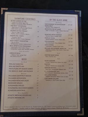 Menu photo 3 Otto's Fredericksburg, TX