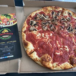 Ciminera's Pizza - Half mushroom provolone pizza