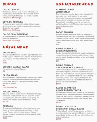 Menu photo 3 La Costita Mexican Restaurant Clackamas, OR