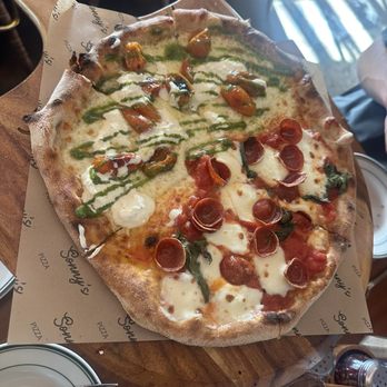Sonny’s Pizza - Half pesto half pep - Pizza Near Me - San Diego, California