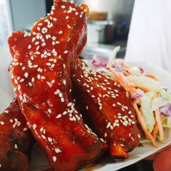 Monkeilicious - Chinese bbq ribs with asian slaw