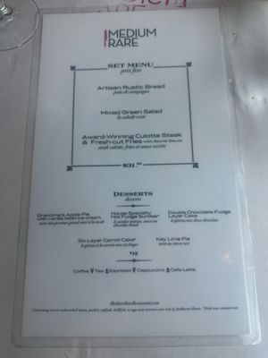 Menu photo 3 Medium Rare Arlington, VA