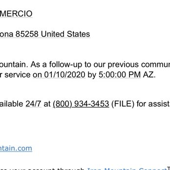 Iron Mountain - Tempe - Bad Customer Service. The shredding crew that come are great. - Data Recovery Near Me - Tempe, Arizona Iron Mountain - Tempe - Bad Customer Service. The shredding crew that come are great. - Data Recovery Near Me - Tempe, Arizona